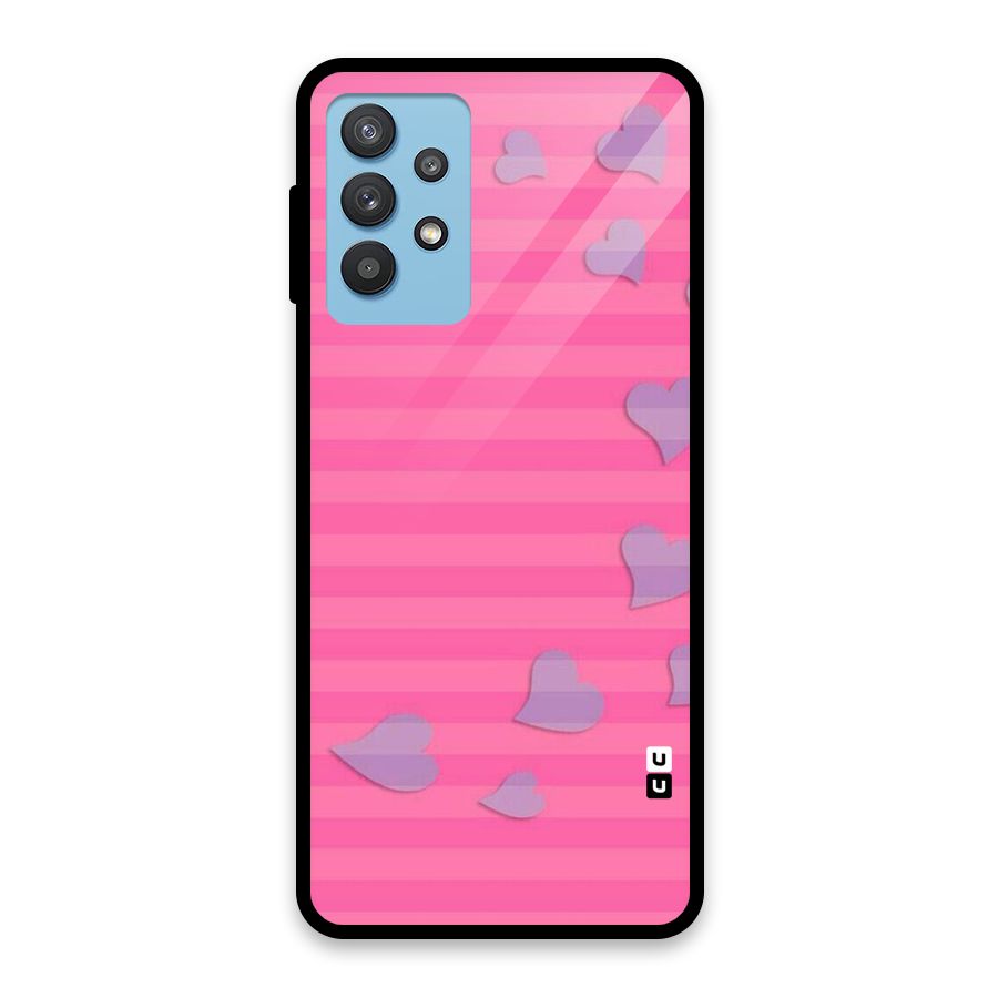 Light Heart Stripes Glass Back Case for Galaxy M32 5G