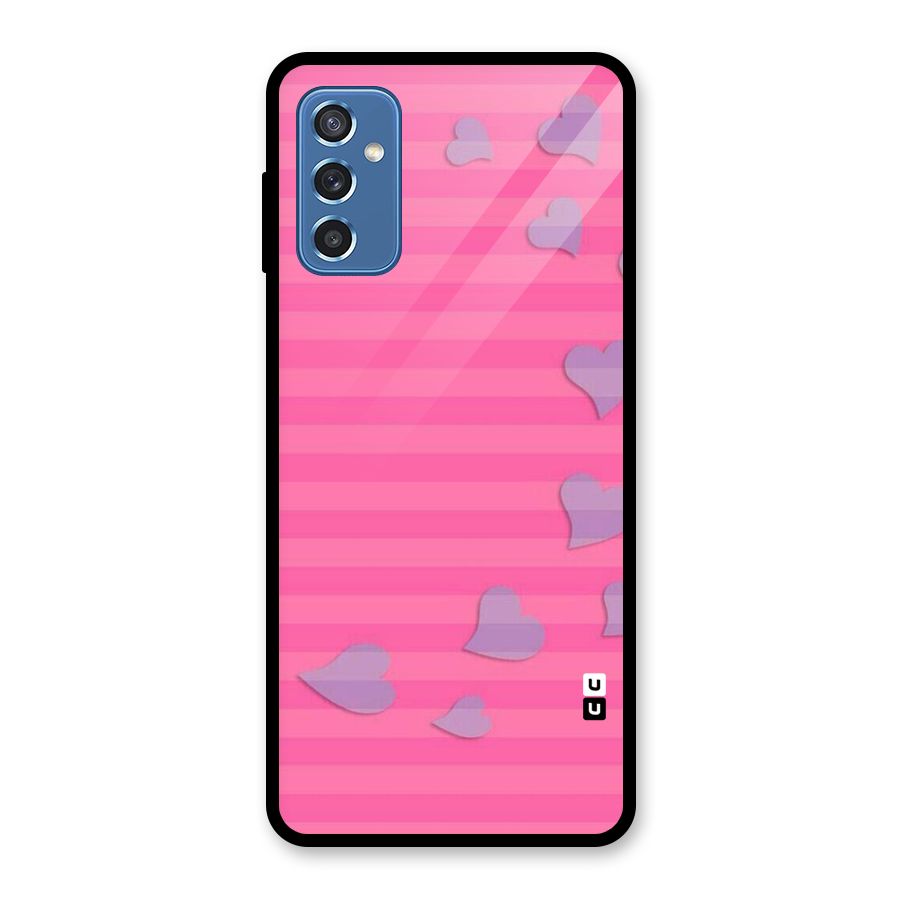 Light Heart Stripes Glass Back Case for Galaxy M52 5G