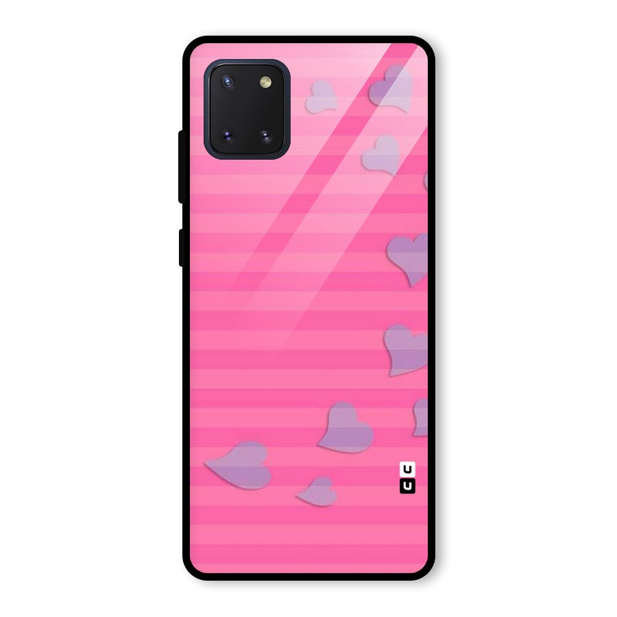 Light Heart Stripes Glass Back Case for Galaxy Note 10 Lite