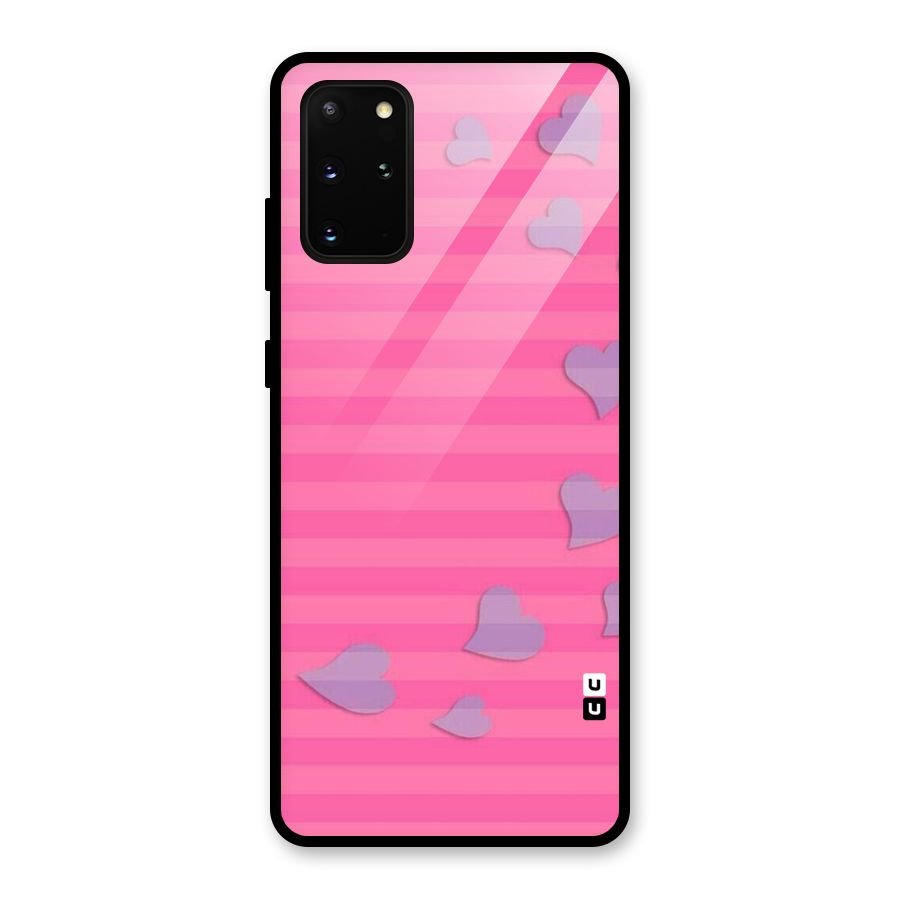 Light Heart Stripes Glass Back Case for Galaxy S20 Plus
