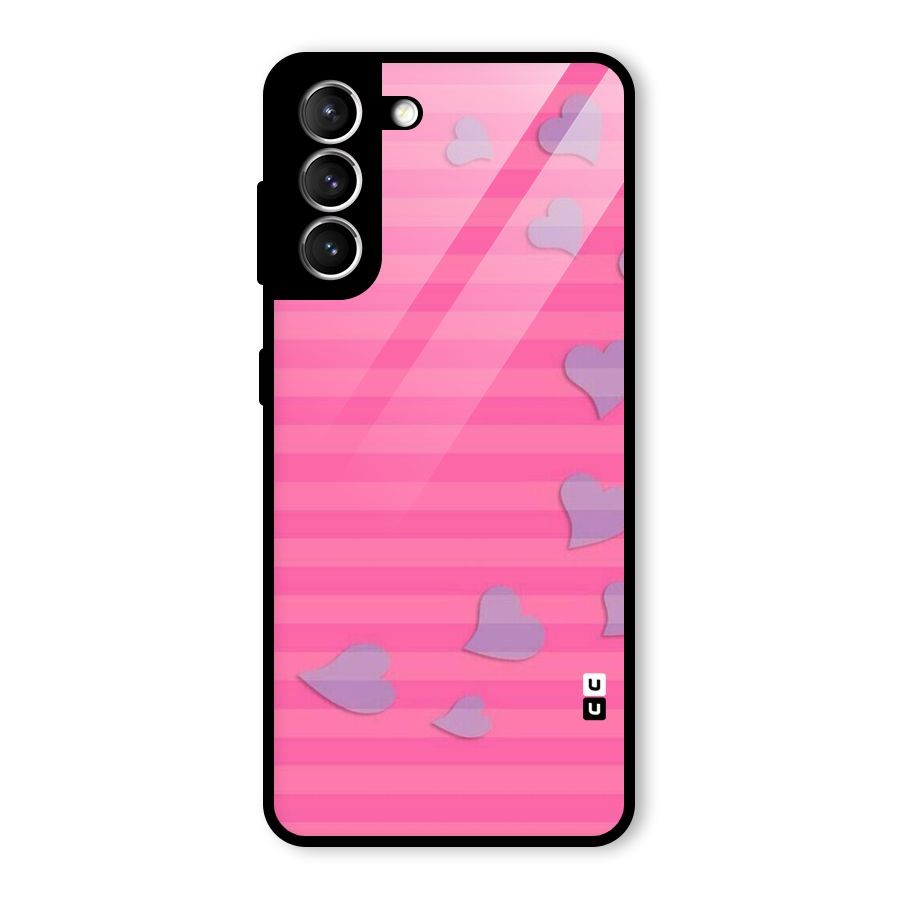Light Heart Stripes Glass Back Case for Galaxy S21 5G