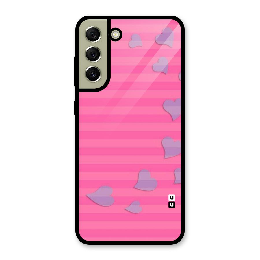 Light Heart Stripes Glass Back Case for Galaxy S21 FE 5G