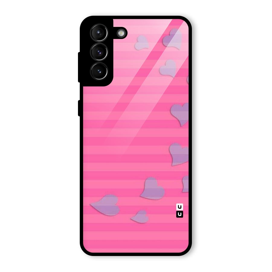 Light Heart Stripes Glass Back Case for Galaxy S21 Plus