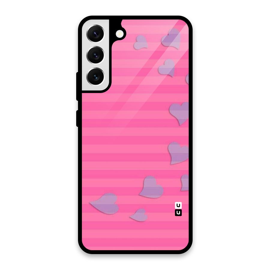 Light Heart Stripes Glass Back Case for Galaxy S22 Plus 5G