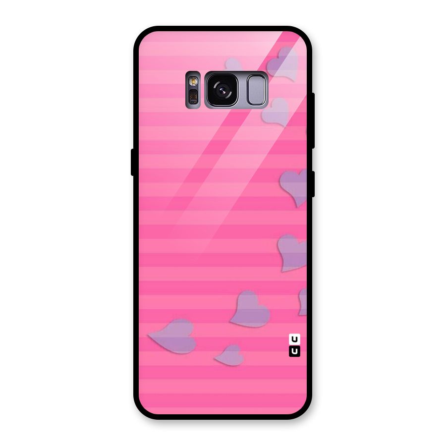 Light Heart Stripes Glass Back Case for Galaxy S8