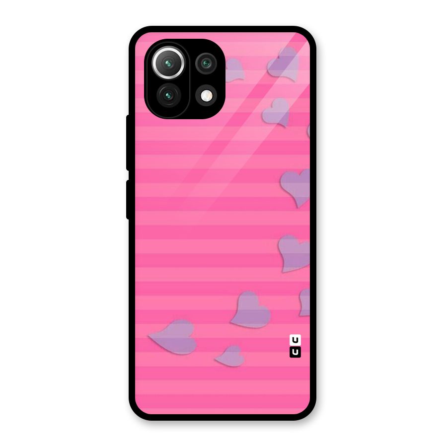 Light Heart Stripes Glass Back Case for Mi 11 Lite NE 5G