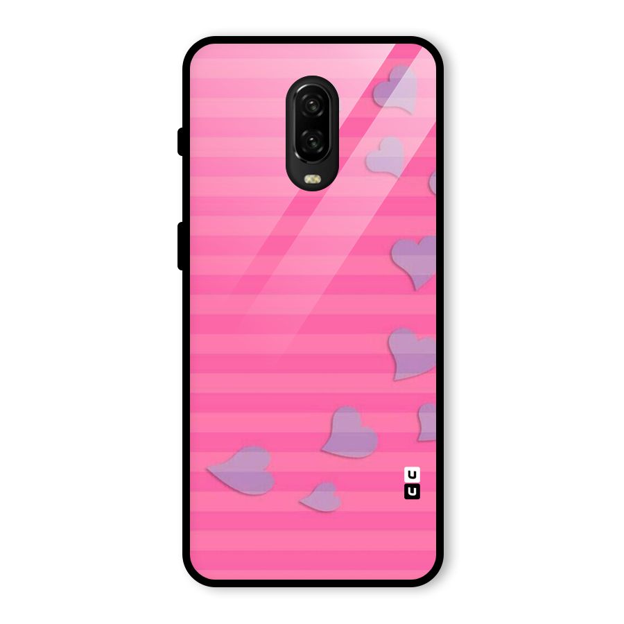 Light Heart Stripes Glass Back Case for OnePlus 6T
