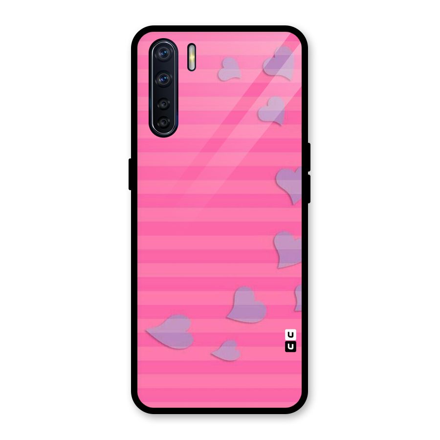 Light Heart Stripes Glass Back Case for Oppo F15
