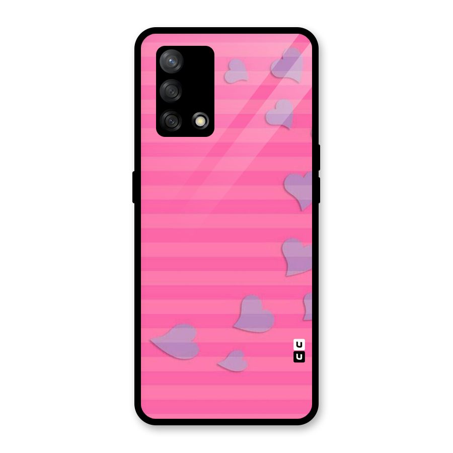 Light Heart Stripes Glass Back Case for Oppo F19