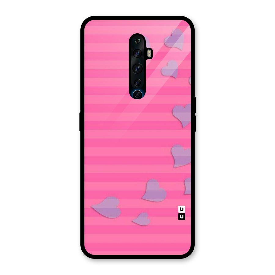 Light Heart Stripes Glass Back Case for Oppo Reno2 F
