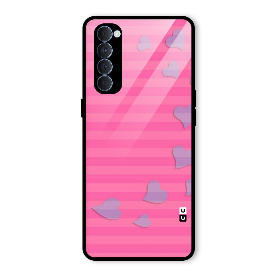 Light Heart Stripes Glass Back Case for Oppo Reno4 Pro