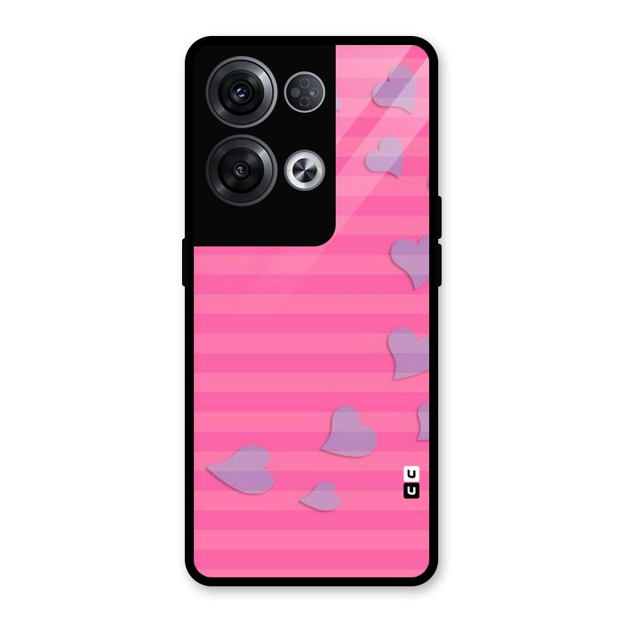 Light Heart Stripes Glass Back Case for Oppo Reno8 Pro 5G