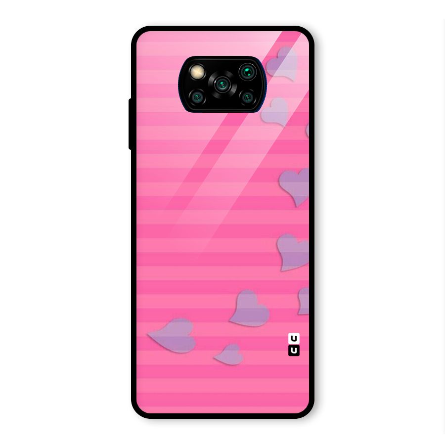 Light Heart Stripes Glass Back Case for Poco X3 Pro