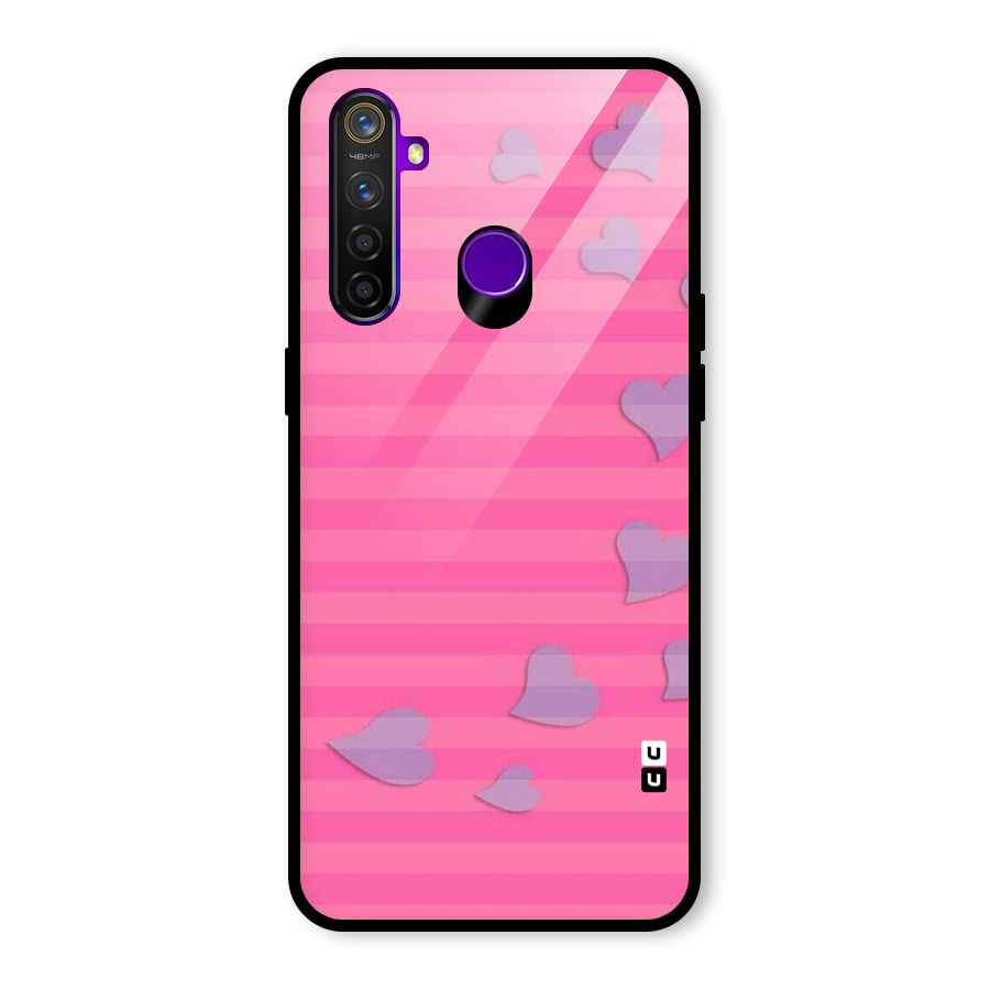 Light Heart Stripes Glass Back Case for Realme 5 Pro
