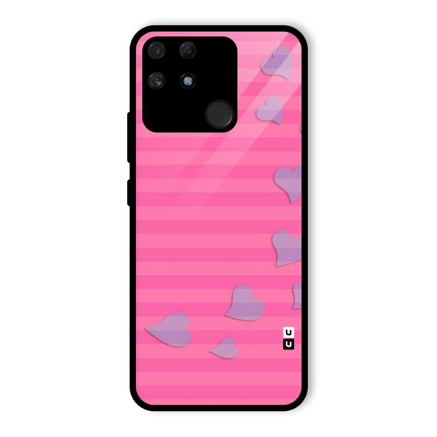 Light Heart Stripes Glass Back Case for Realme Narzo 50A