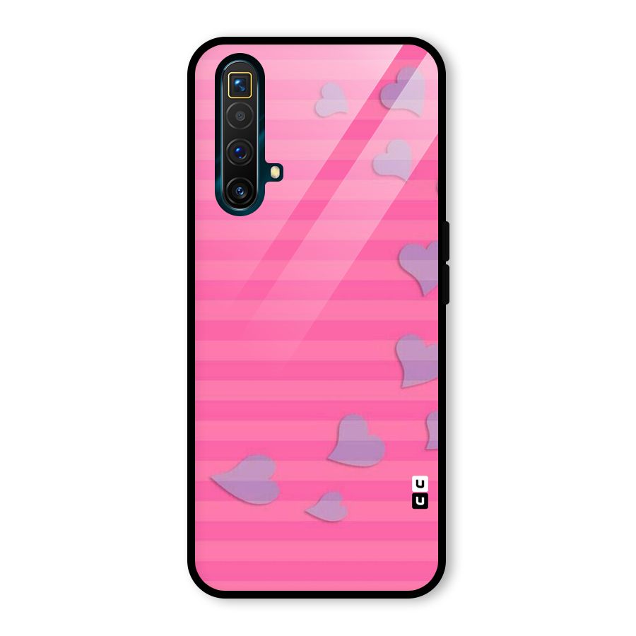 Light Heart Stripes Glass Back Case for Realme X3 SuperZoom