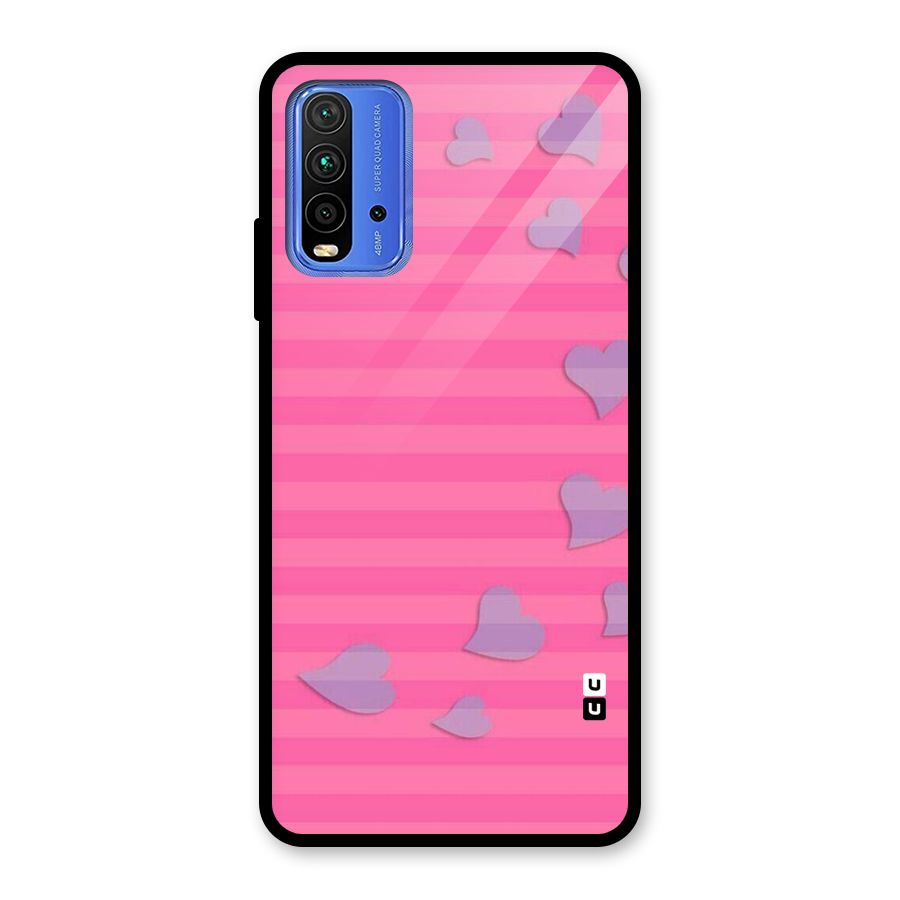 Light Heart Stripes Glass Back Case for Redmi 9 Power