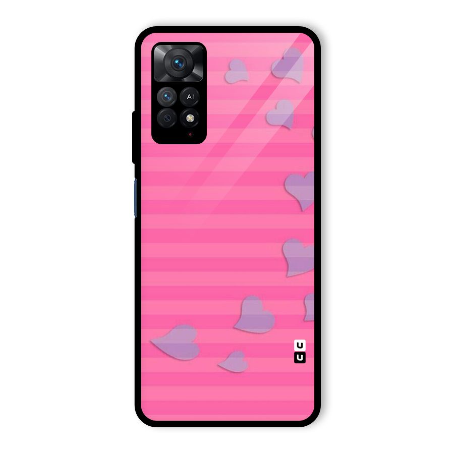 Light Heart Stripes Glass Back Case for Redmi Note 11 Pro Plus 5G
