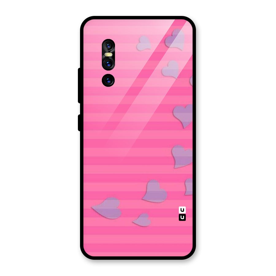 Light Heart Stripes Glass Back Case for Vivo V15 Pro