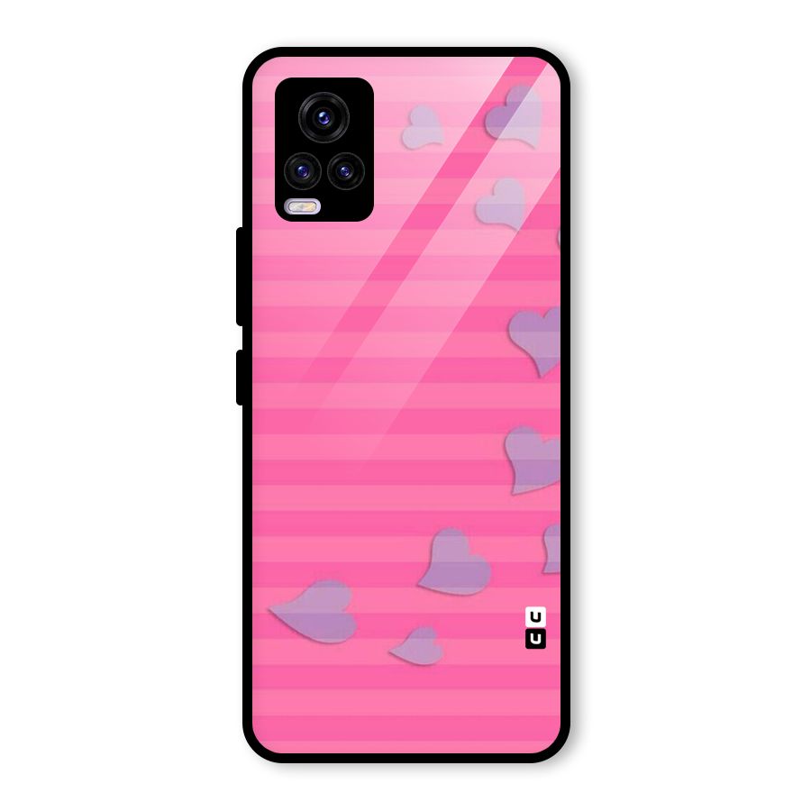 Light Heart Stripes Glass Back Case for Vivo V20