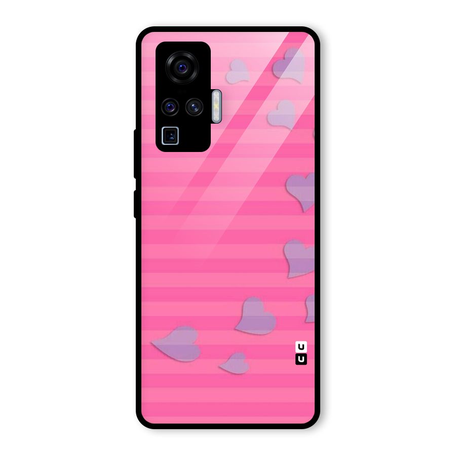 Light Heart Stripes Glass Back Case for Vivo X50 Pro
