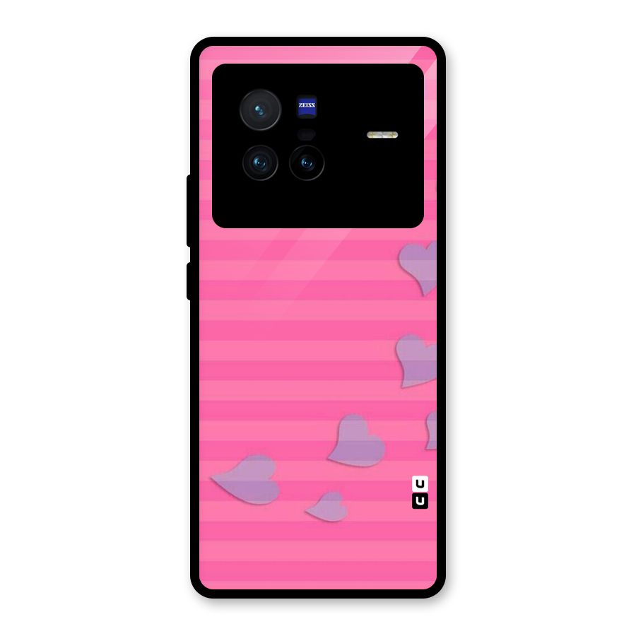 Light Heart Stripes Glass Back Case for Vivo X80