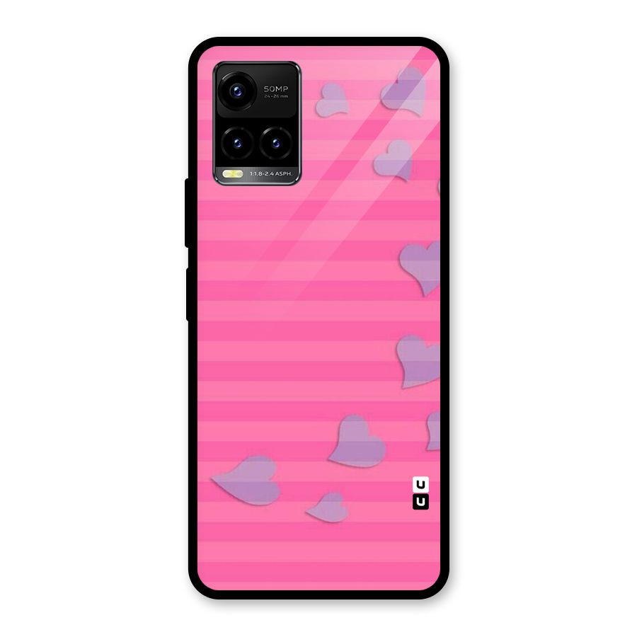 Light Heart Stripes Glass Back Case for Vivo Y21T
