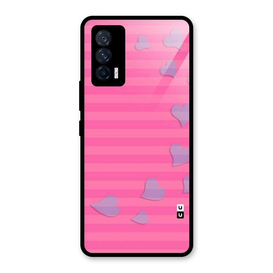 Light Heart Stripes Glass Back Case for Vivo iQOO 7 5G