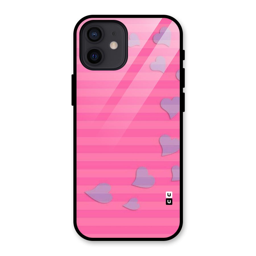 Light Heart Stripes Glass Back Case for iPhone 12