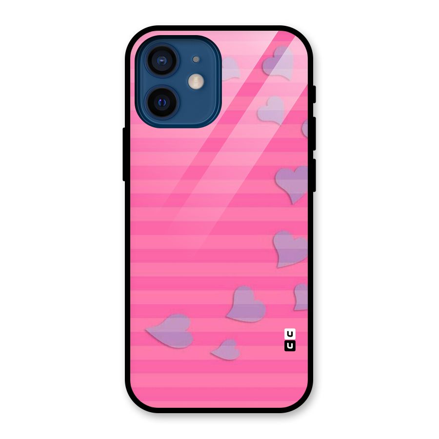 Light Heart Stripes Glass Back Case for iPhone 12 Mini