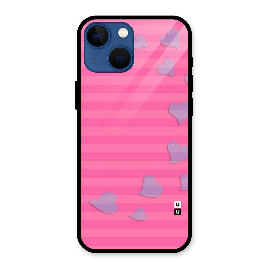 Light Heart Stripes Glass Back Case for iPhone 13 Mini