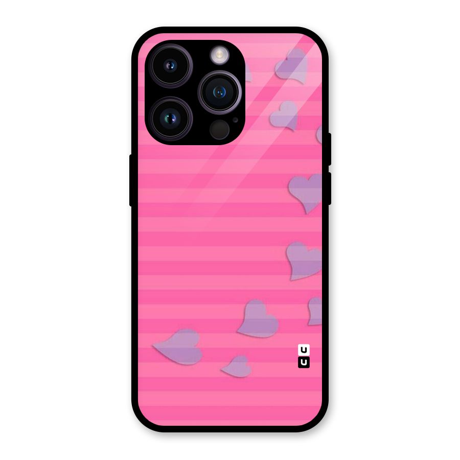 Light Heart Stripes Glass Back Case for iPhone 14 Pro