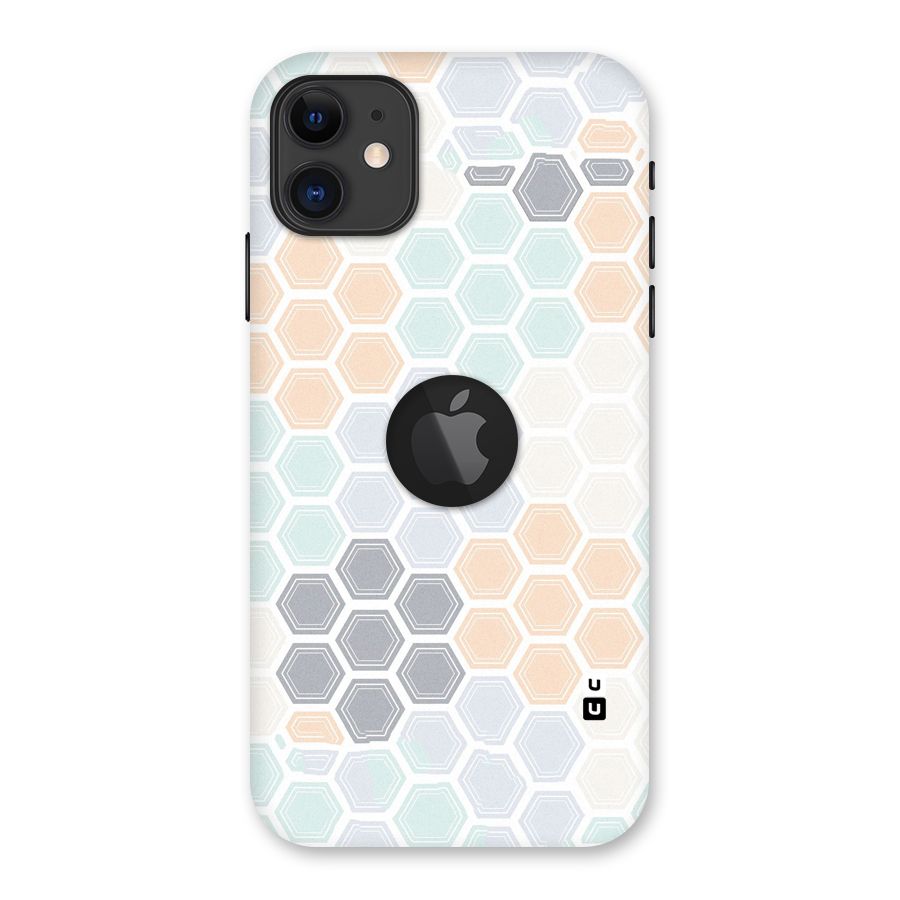 Light Hexagons Back Case for iPhone 11 Logo Cut