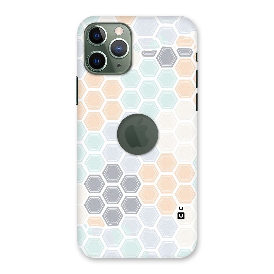 Light Hexagons Back Case for iPhone 11 Pro Logo  Cut