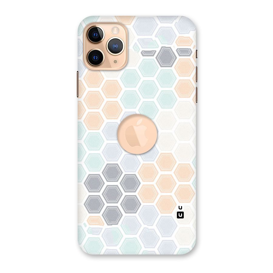 Light Hexagons Back Case for iPhone 11 Pro Max Logo Cut
