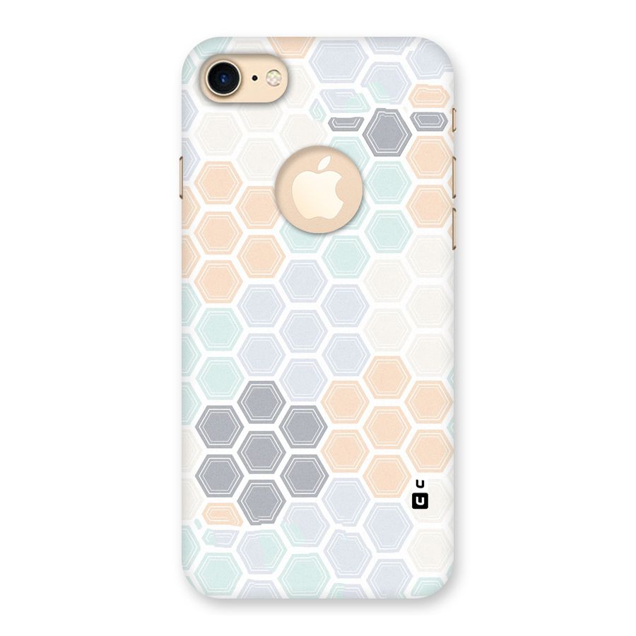 Light Hexagons Back Case for iPhone 7 Logo Cut