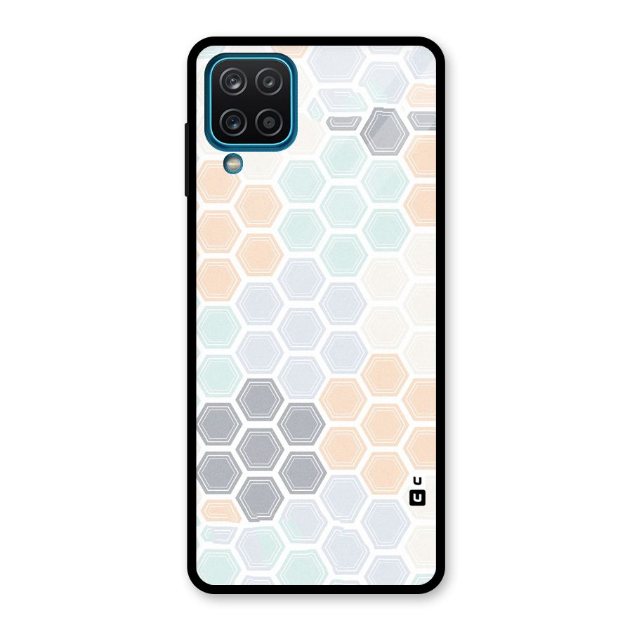 Light Hexagons Glass Back Case for Galaxy A12