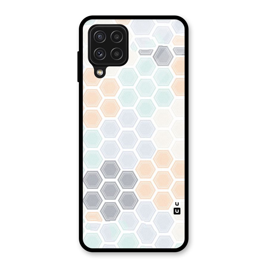 Light Hexagons Glass Back Case for Galaxy A22 4G