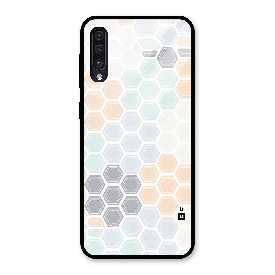 Light Hexagons Glass Back Case for Galaxy A30s
