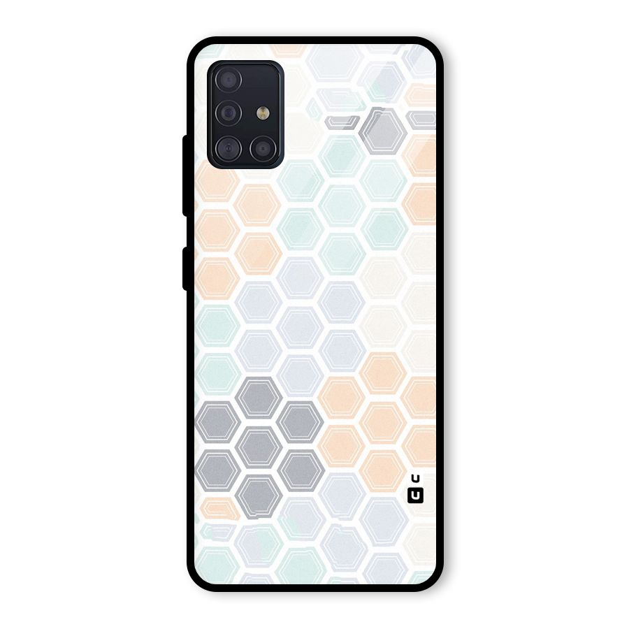 Light Hexagons Glass Back Case for Galaxy A51