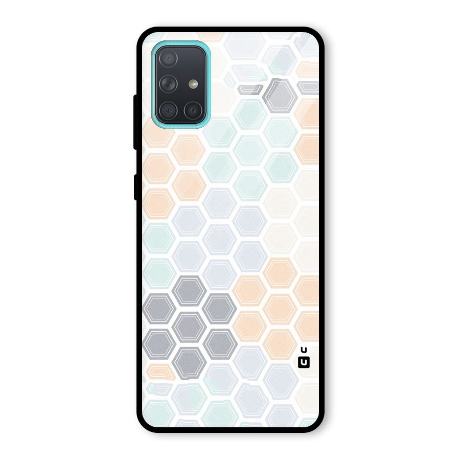 Light Hexagons Glass Back Case for Galaxy A71