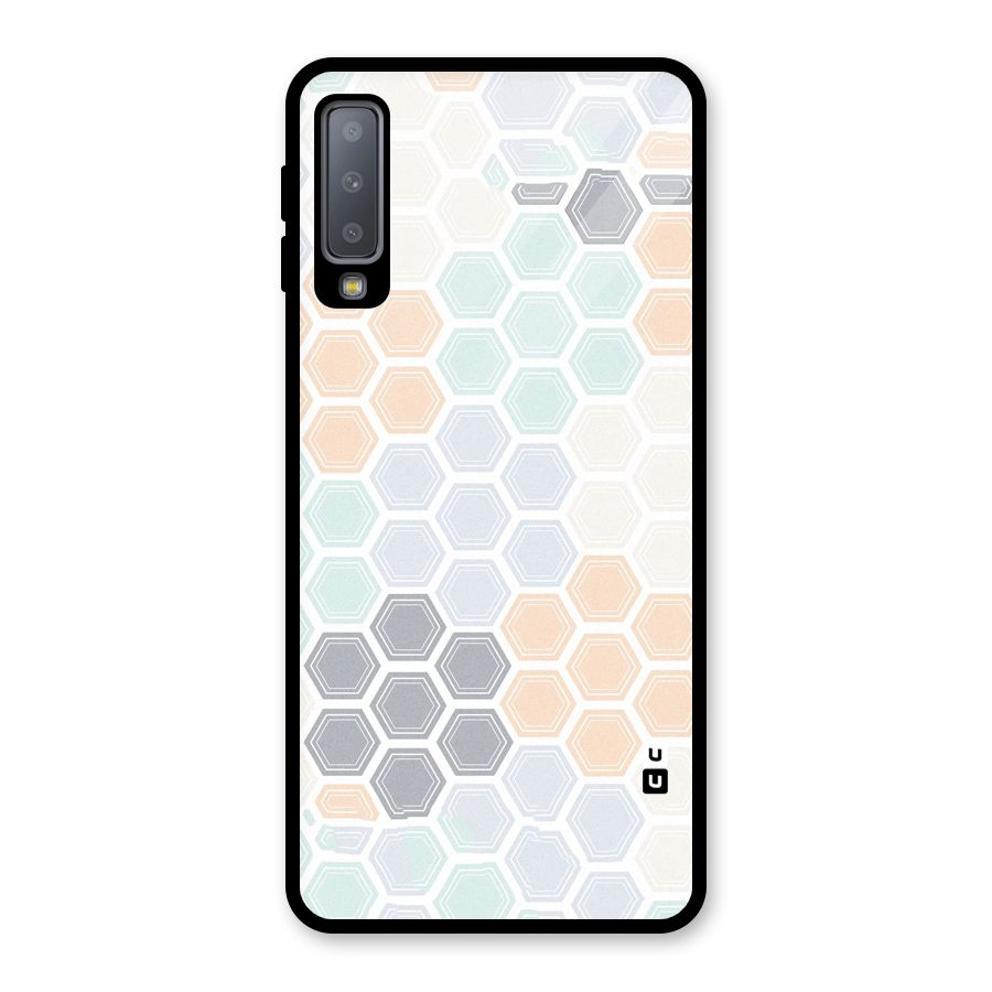 Light Hexagons Glass Back Case for Galaxy A7 (2018)
