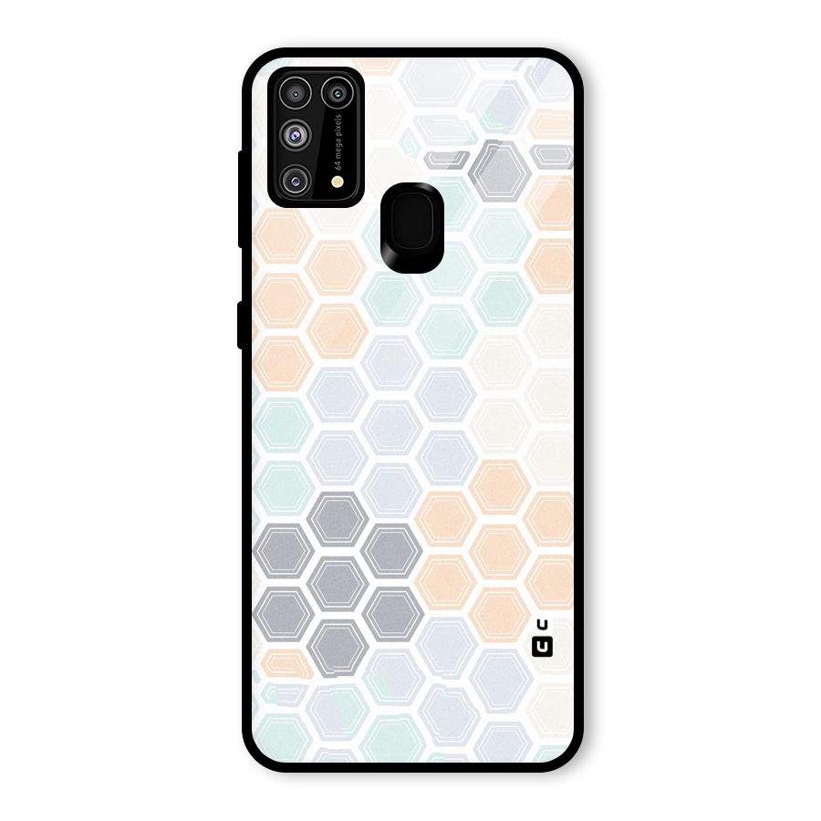 Light Hexagons Glass Back Case for Galaxy F41