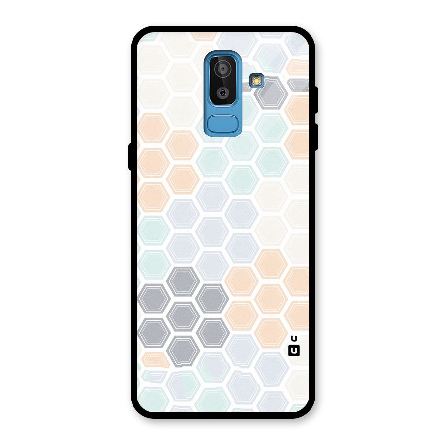 Light Hexagons Glass Back Case for Galaxy J8