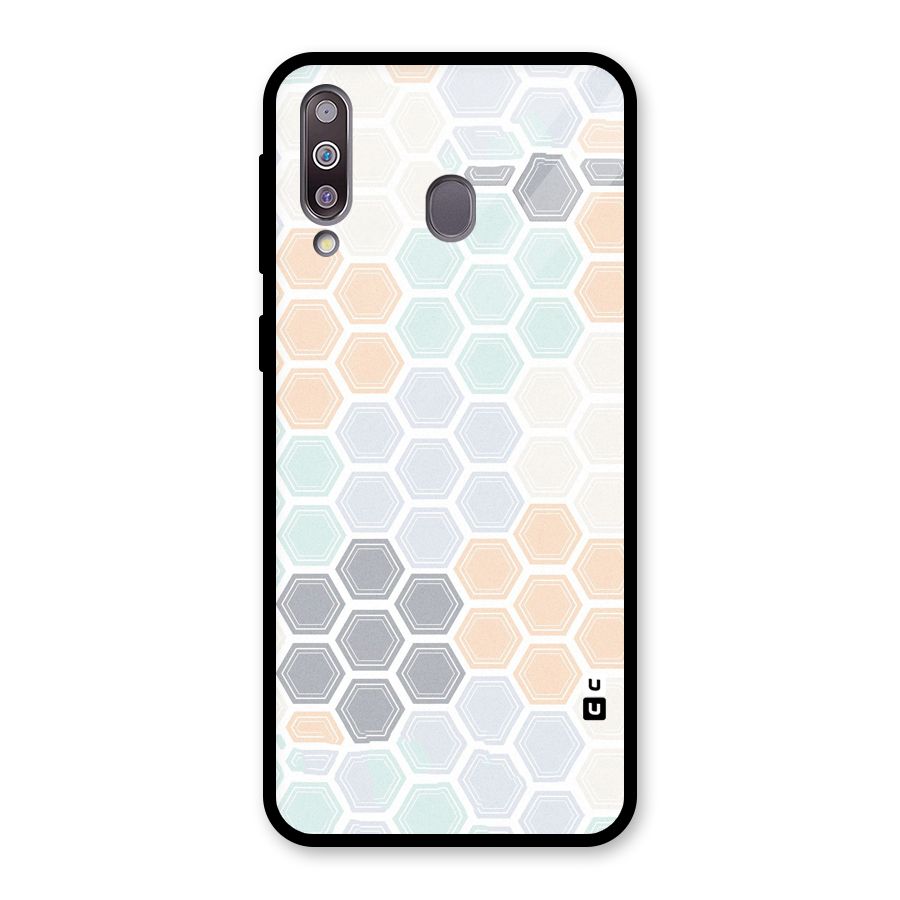 Light Hexagons Glass Back Case for Galaxy M30