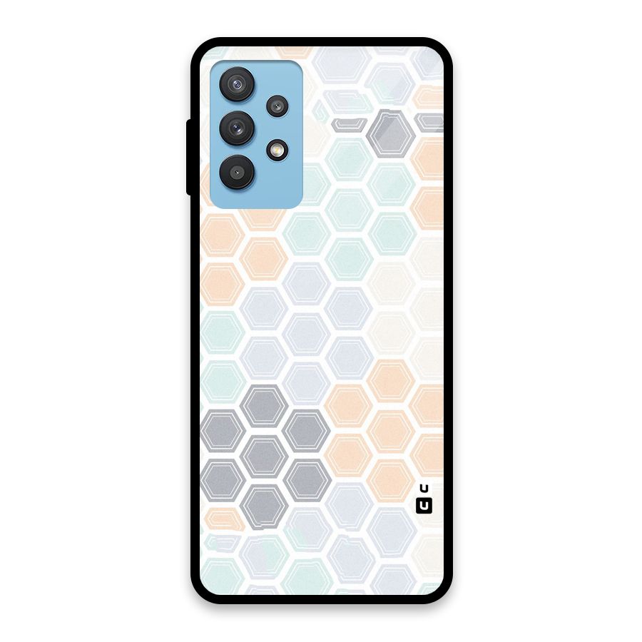 Light Hexagons Glass Back Case for Galaxy M32 5G