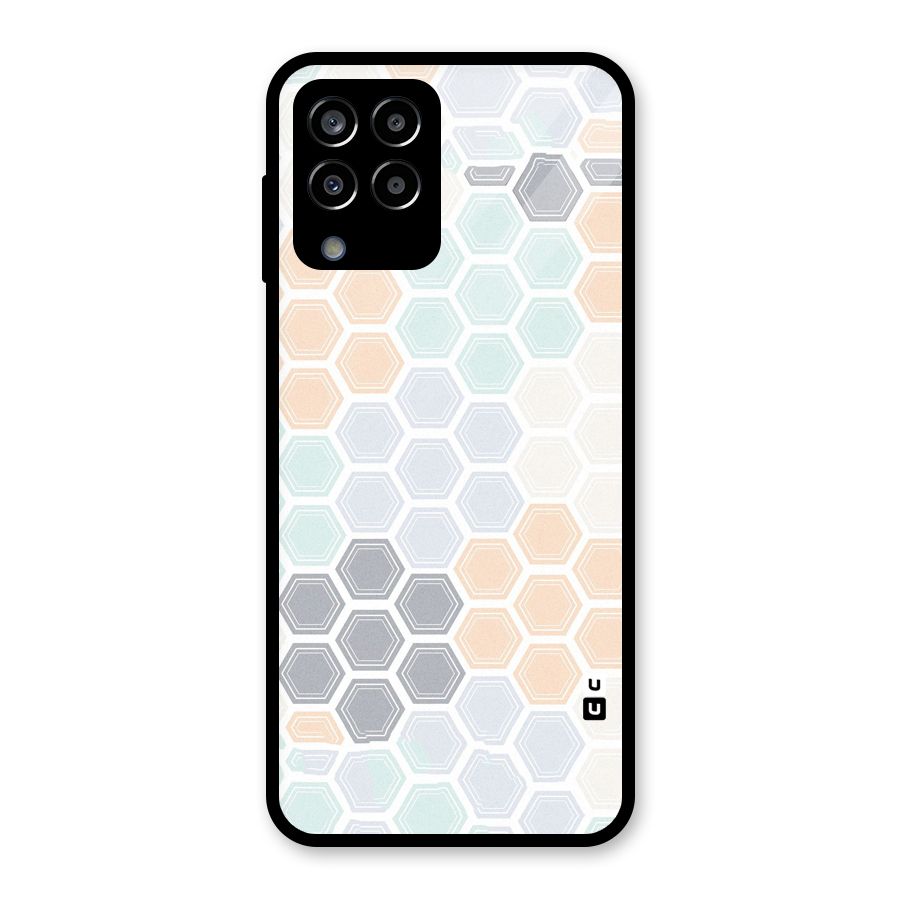 Light Hexagons Glass Back Case for Galaxy M33