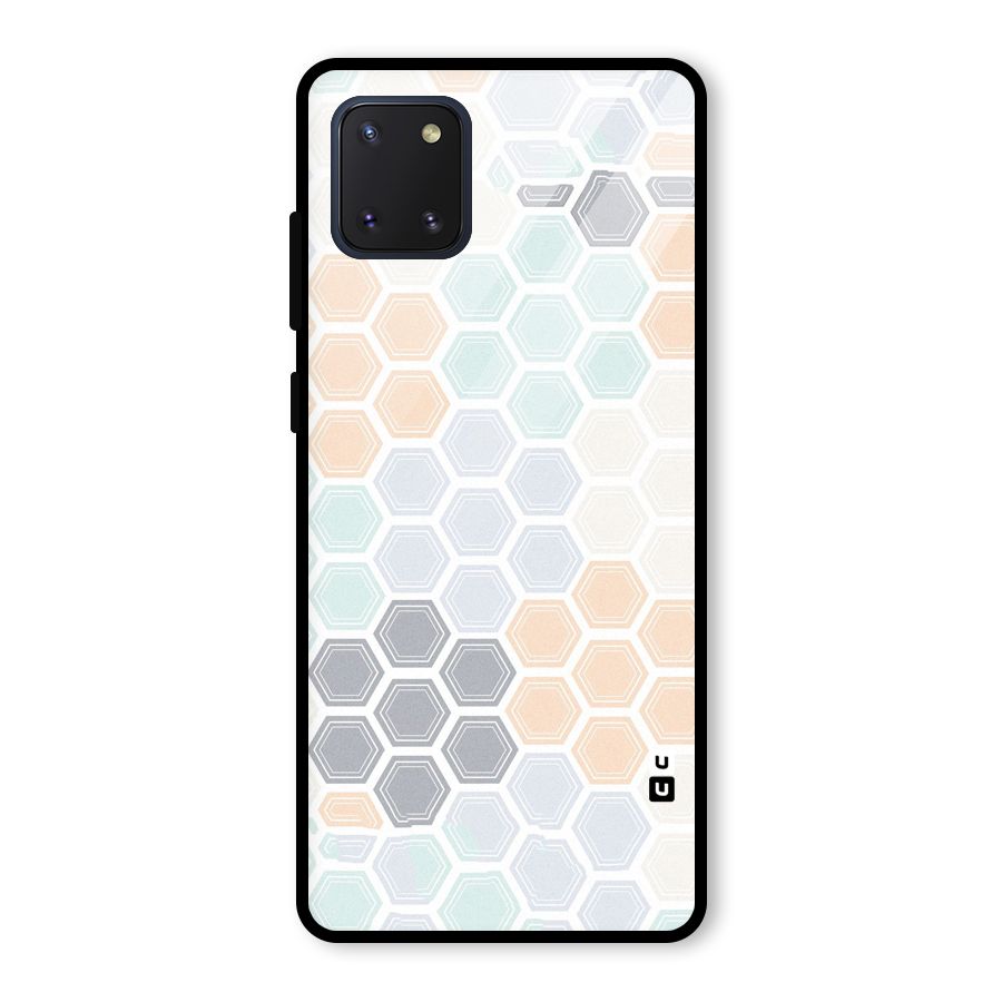 Light Hexagons Glass Back Case for Galaxy Note 10 Lite