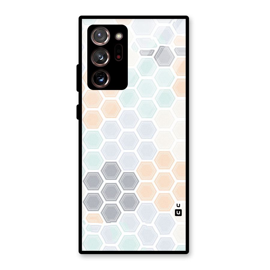 Light Hexagons Glass Back Case for Galaxy Note 20 Ultra