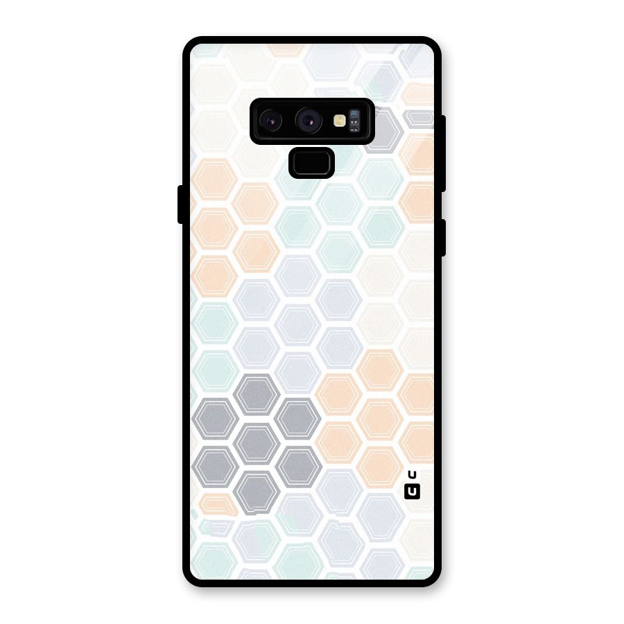 Light Hexagons Glass Back Case for Galaxy Note 9